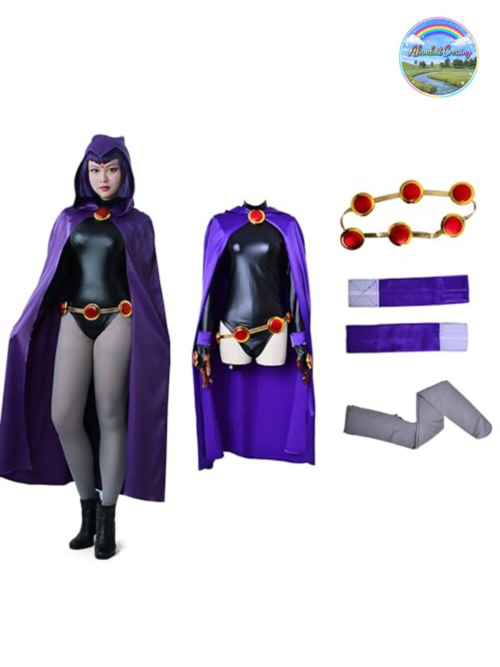 Cosplay Bodysuit Set with Hooded Cloak Halloween Costume